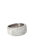 14k White Gold F VS2 5 Row Diamond Side Set Ring Size 8
